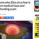 Screenshot from Natural News showing an ad claiming that the Zika virus fear is a hoax, right next to an ad about protecting yourself from “Zika mosquitoes” (Natural News)